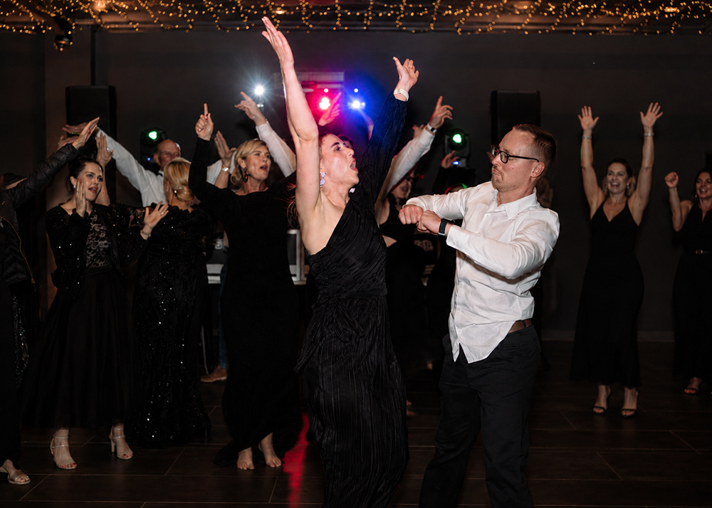 High-energy private party entertainment with glow sticks and music