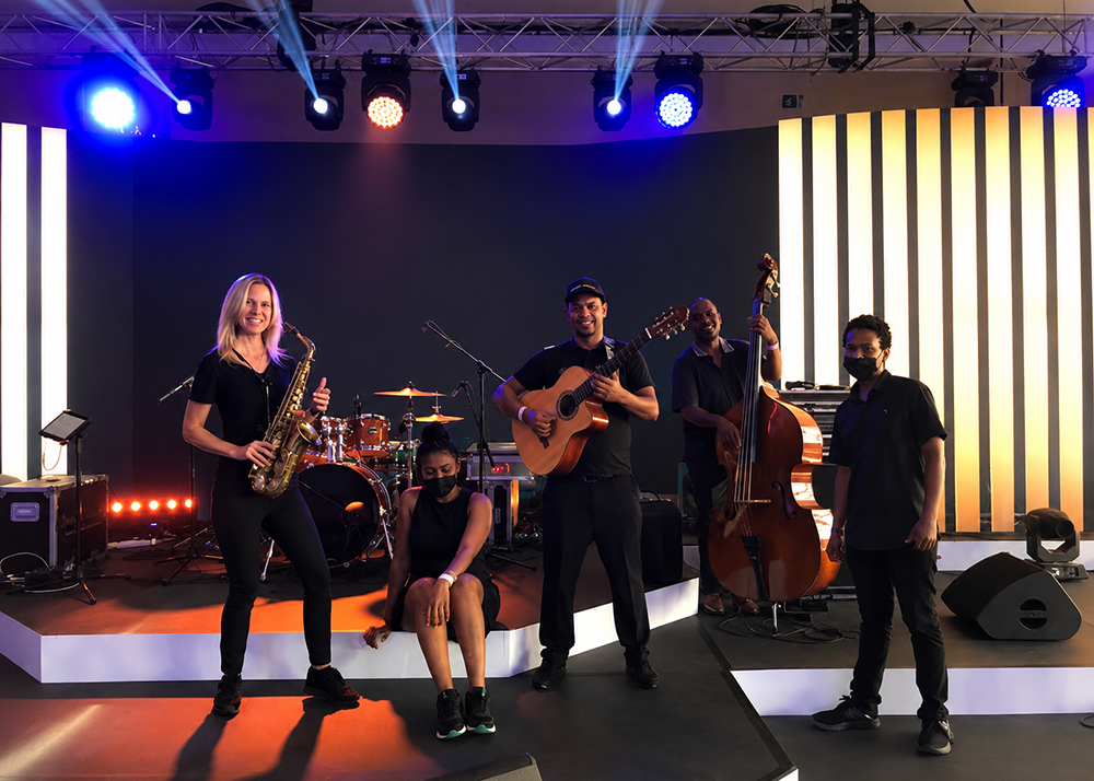 Professional live musicians entertaining guests at a private event
