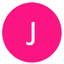 Pink circle containing the letter J