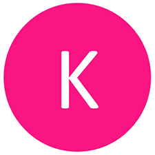 Pink circle containing the letter K
