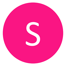 Pink circle containing the letter S