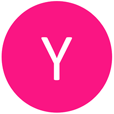 Pink circle containing the letter Y
