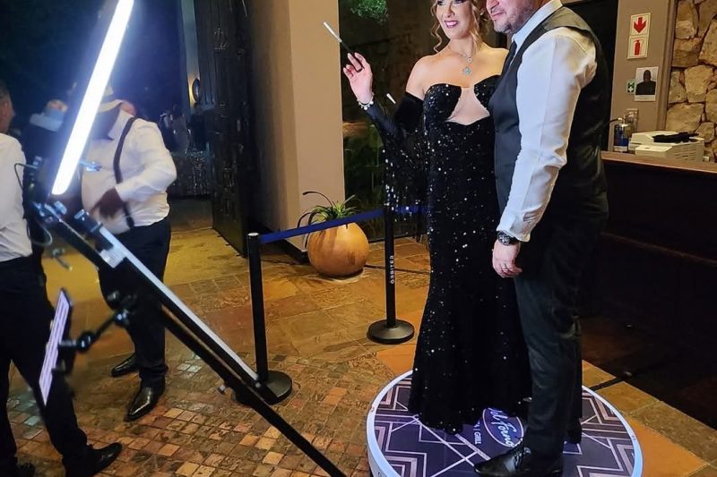 360 video booth experience at a private event by Cream Cheese Premier DJs & Events in Johannesburg