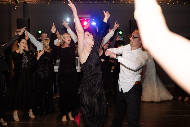 Guests dancing at a wedding reception with entertainment by Cream Cheese Premier DJs & Events in Johannesburg